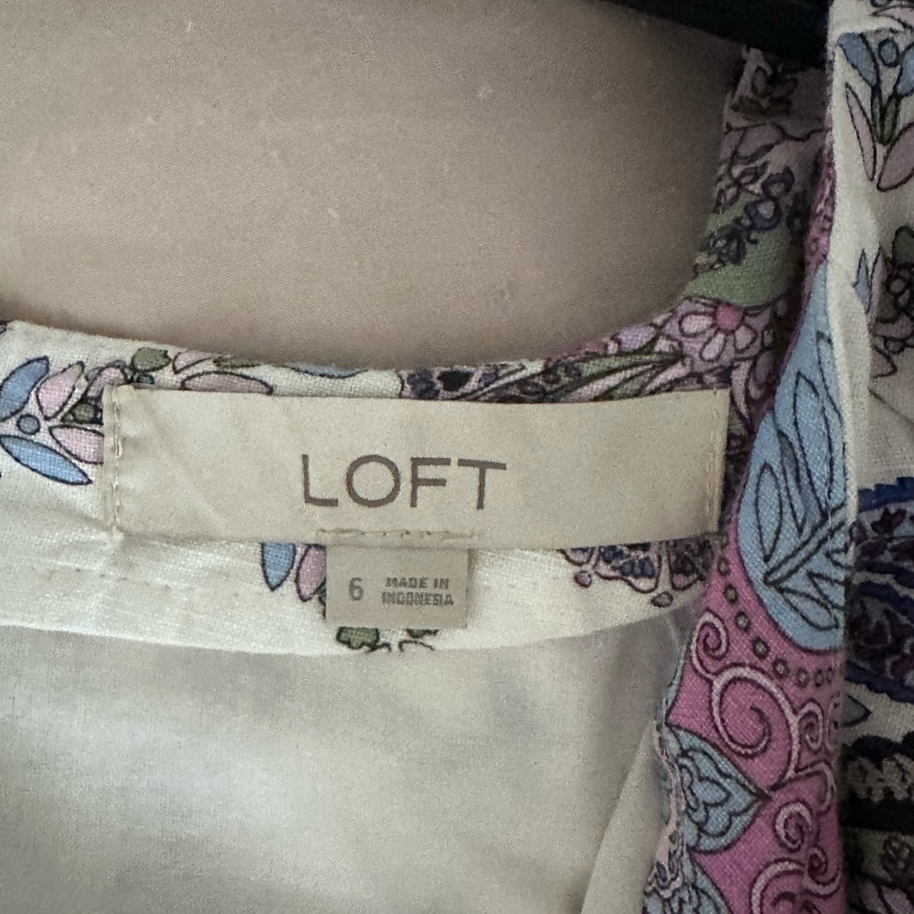 LOFT paisley belted dress in linen - Picture 4 of 4